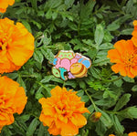 Frog & Bee Flower Enamel Pin
